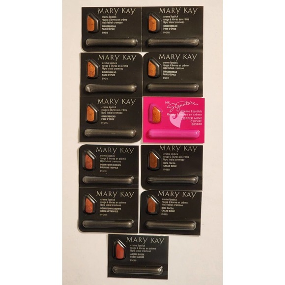 Mary Kay Lipstick Samples Gingerbread-Rich Cocoa-Downtown Brown + More Lot of 11 - Picture 1 of 1